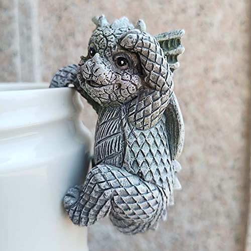 Canghai Drachen Figuren 4Pcs Baby Drachen Statuen Harz Gartendeko Figuren für Außen, Gargoyle Garten Deko Drachen Garten Statuen Deko – Bild 4