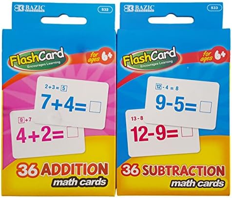 Flash Cards Addition And Subtraction. Plus Free Bonus Reward Stickers 4 ct.