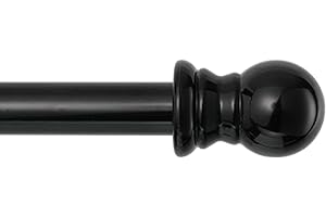 TALITARE 1 Inch Black Curtain Rods for windows, Heavy Duty Adjustable Splicing Single Curtain Rod with Brackets (30-90")