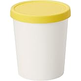 Tovolo Sweet Treat, Reusable Ice Cream Container for Homemade Ice Cream, Lemon - 1 Quart Stackable Storage Tubs with Silicone Lids for Freezer - BPA-Free & Dishwasher-Safe