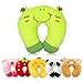 H HOMEWINS Travel Pillow for Kids,Cute Animal Neck Pillow for Boys Girls,Soft Neck Head Chin Support Pillow,Travel Accessories for Airplane, Car, Train,Recline(Frog)