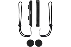 TOYMIS 2 Packs Wrist Strap for Switch Joycon, Replacement Accessories with Joystick Grip Cap Adjustable Elastic Controller Wr