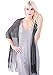 MissShorthair Womens Wedding Evening Wrap Shawl Glitter Metallic Prom Party Scarf with Fringe(Black)
