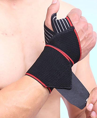 Sports Wrist Brace Adjustable for Men Women Ideal Sports and Daily Wear Black(One Pair)