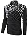 H2H Mens Unique Slim fit Fashionable Designed Shirring Long Sleeve T-shirts