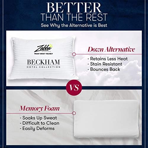 Beckham Hotel Collection Gel Pillow (2-Pack) - Luxury Plush Gel Pillow - Dust Mite Resistant & Hypoallergenic - Queen