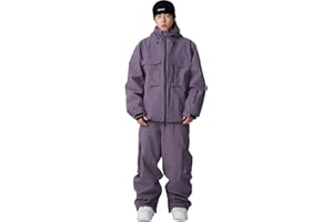 SNOWELVE Mens Ski Suit Supper Baggy Snow Suit Waterproof Snowsuit Insulated Ski Jacket and Pant Set Loose fit Snowboarding Outfit