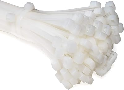 ERKO Heavy Duty Cable Ties 300 x 7.6 mm 100 pcs 120 lbs White