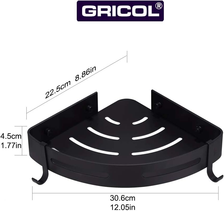 Gricol Bath Corner Shower Shelves Adhesive Caddy - - 