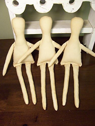 3 Primitive 14" Cloth rag Doll Body lot -Form-Craft Doll Supply-Tea Stained Craft Supply-katiesdolls