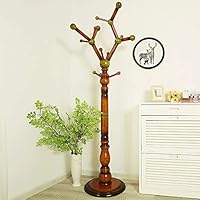 Xiejuanjuan Hallway/Entryway Coat Rack Stand for Clothes, Suit Sturdy Wooden Coat Rack Stand Entryway Hall Tree Coat Tree with Solid Base for Hat Clothes Purse Scarves Handbags Umbrella
