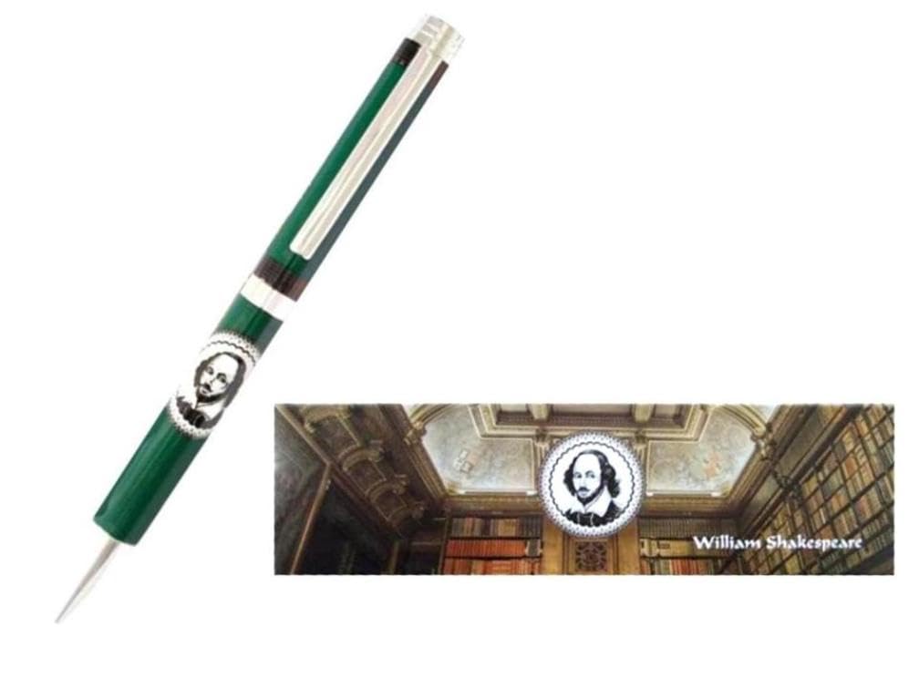 Crystallo Decorative William Shakespeare Design Gift Boxed Pen - great for work, writing, home, literary musings - for you, relative or friend