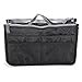 Women Travel Makeup Insert Handbag Organiser Purse Large Liner Organizer Bag Black (Black)
