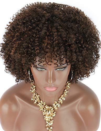 Kalyss-8-Short-Kinky-Curly-Wigs-for-Women-Brown-Highlights-Premium-Synthetic-Afro-Wigs-with-Hair-Bangs-Natural-Curls-Wigs-for-WomenBouncy-Full-and-Natural-Looking-150-Density