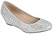 Forever Womens Low Wedge Heel Closed Toe Wedding Party Dress Sandals Shoes,Silver,9