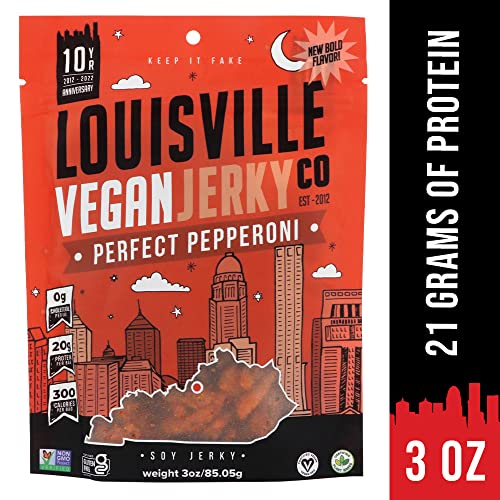 Louisville Vegan Jerky Perfect Pepperoni, Vegetarian & VeganFriendly