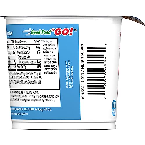 SPECIAL K BREAKFAST CEREAL CUP, 11 VITAMINS AND MINERALS, MADE WITH FOLIC ACID, B VITAMINS AND IRON, ORIGINAL, 1.25OZ CUP (1 CUP)