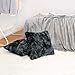 LANGRIA Set of 2 Decorative Faux Fur Cushion Covers 18x18, Soft Plush Shaggy Throw Pillow Case with Short Faux Fur and Hidden Zip Closure for Bed Sofa Couch - Filling Not Included (2-Pack, Black)