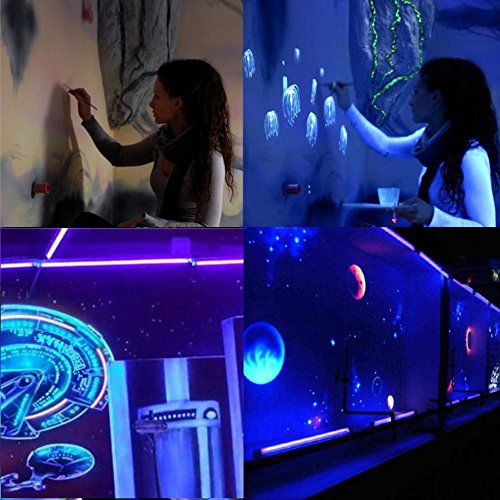 Barrina UV LED BlackLight bar 9w 2ft T5 Integrated Bulb Black Light Fixture For Blacklight Poster and Party Fun Atmosphere with Built-in ON/OFF Switch (4-pack)