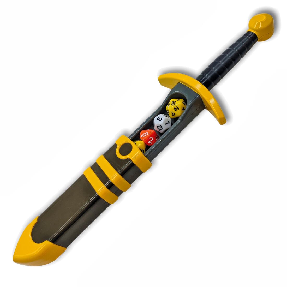 getDigital RPG Sword-Shaped Dice Box - Tabletop Pen & Paper Dice Case for up to 7 RPG Dice - Storage for Tabletop Roleplaying and Dice Games