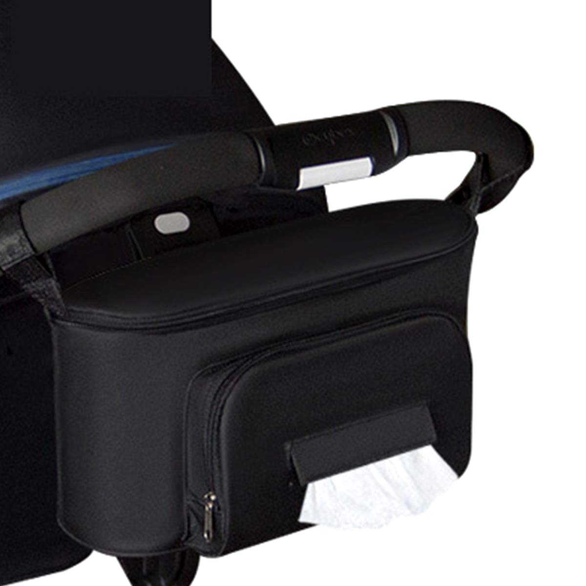 Camidy Baby Stroller Organizer Bag,Detachable Bag with Cup Holders and Tissue Pocket for Baby Carriage Stroller Hanging Essentials Caddy Storage Bag