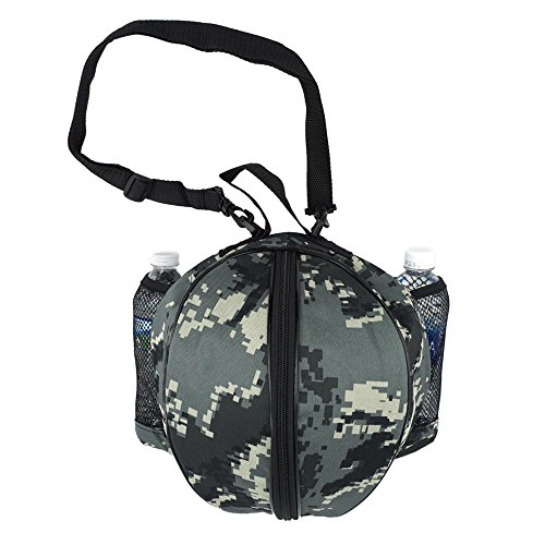 FoRapid Size 7/29.5" Basketball Bag Soccer Ball Football Volleyball Softball NBA Basketball Bag Holder Carrier+Adjustable Shoulder Strap 2 Mesh Pockets f/ Water Bottle Towel Sports Shoes-Camo (Camo)