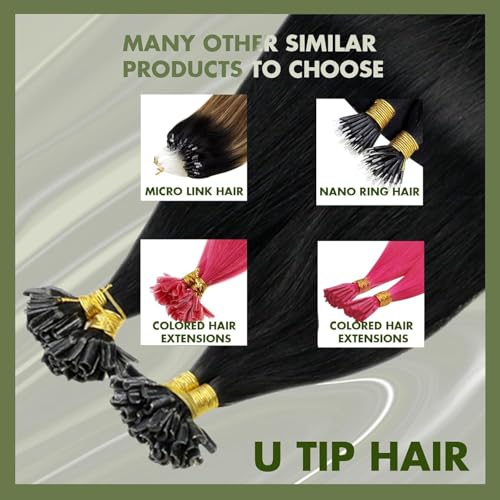 RUNATURE Hair Extensions Keratin Natural Hair Balayage Brown Blonde 40 cm 50 Stands 50 g #3/8/22