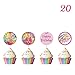 20 pcs JoJo Cupcake Toppers Party Decorations, Rainbow, Bow, Happy Birthday, Bows are Everything