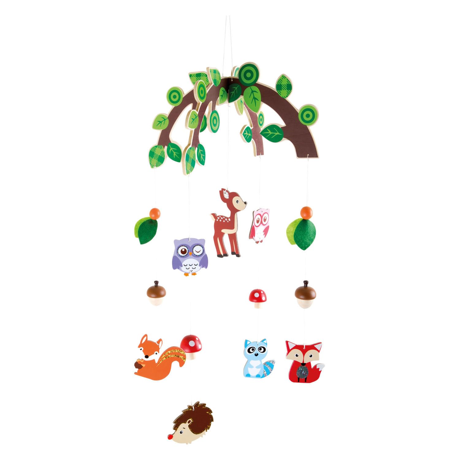 Small Foot Forest Animal Wooden Mobile, Multi-Colour