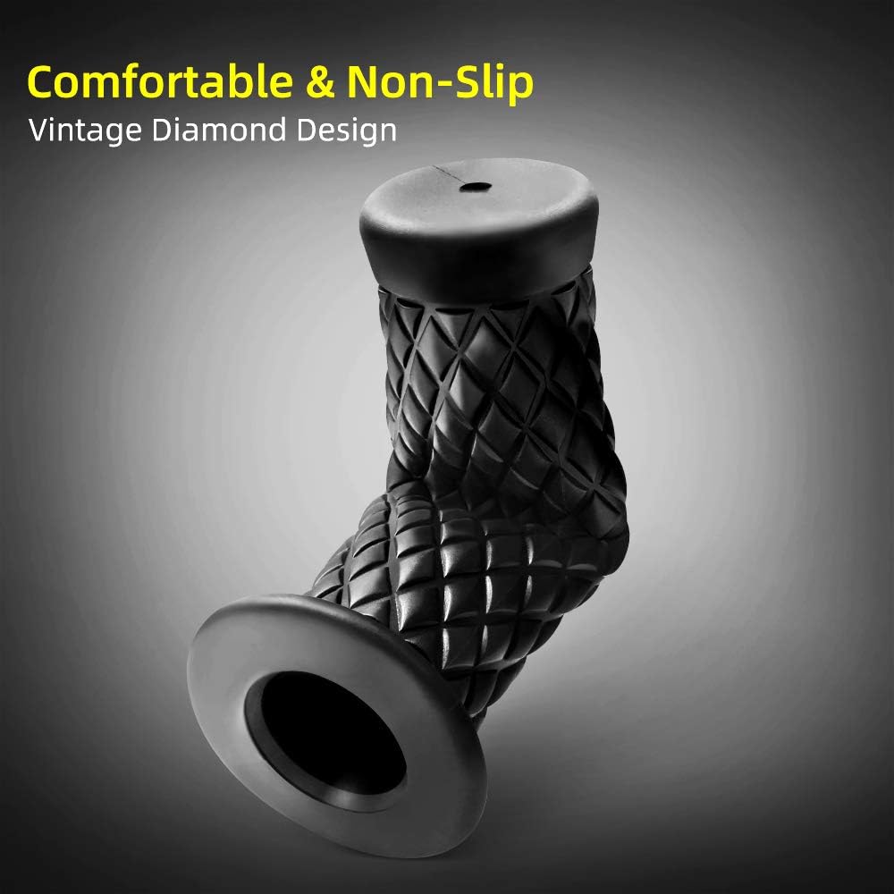 surpassme Motorcycle Grips Non Slip Rubber Bar End Thruster Grip 7/8" 22mm 24mm Motorcycle Comfort Hand Handlebar Grip Thruster Grip for ATV Harley Honda Triumph Yamaha Kawasaki CG125 CB400 (Black): Sports & Outdoors
