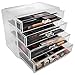 HJZ Jewellery Box, Cosmetic Organiser Large Storage 4 Levels Makeup – 4 Drawers and Removable Dividers – Acrylic
