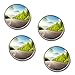 Zone Tech Rearview Blind Sport Mirrors - 4-Pack Premium Quality 2 Inch Stick-On Aluminum Border Thin Car Blind Sport Mirrors