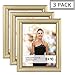 Langdon House 8x10 Picture Frames (Gold, 3 Pack), Contemporary Glam Photo Frames 8 x 10, Wall Mount or Table Top, Celebration Collection