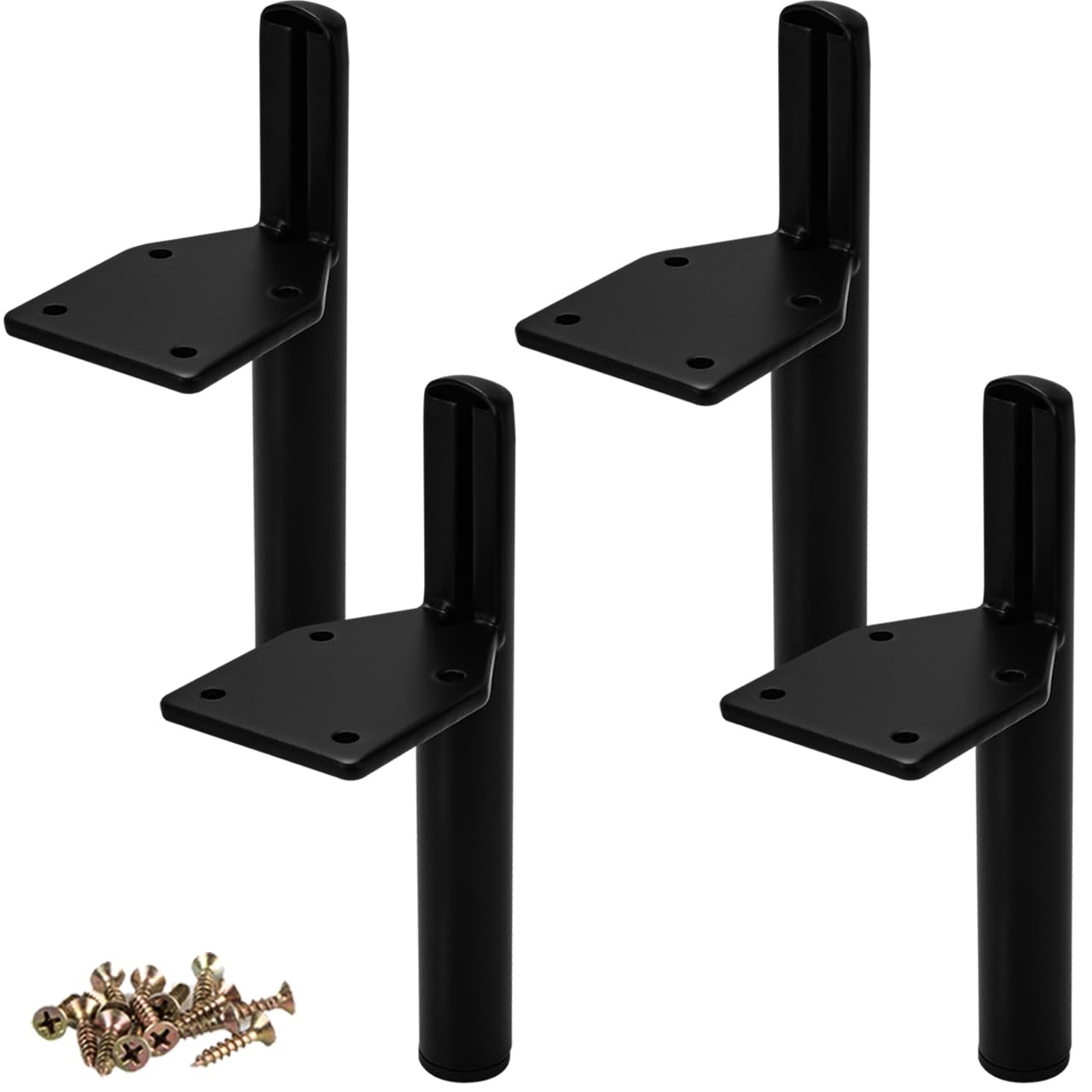 Btowin 5 inch Metal Furniture Legs, 4Pcs Modern Tapered Side-Mounted DIY Furniture Replacement Feet Black for Cabinet Dresser TV Stand Coffee Table