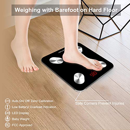 image for SMARTAKE Bluetooth Body Fat Scale, Smart Digital Weight Scale Bathroom