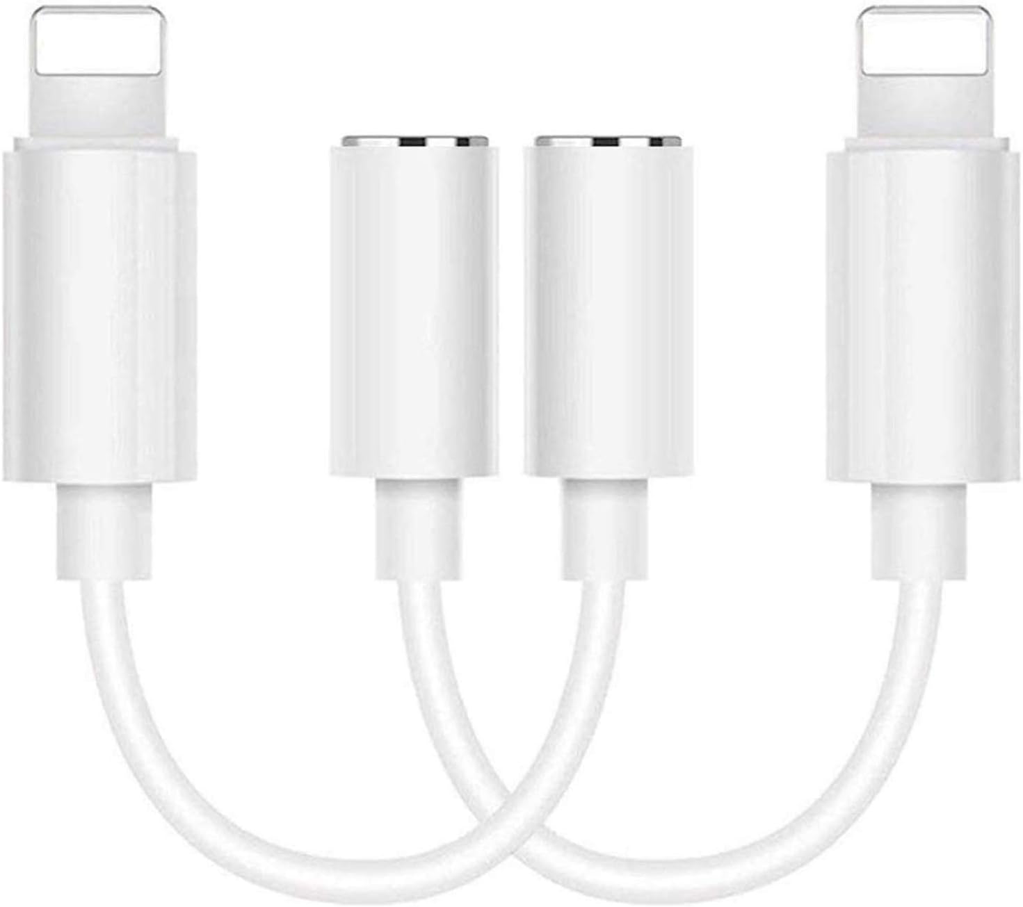 (Apple MFi Certified)Lightning to 3.5 mm Headphone Jack Adapter for iphone,Earbuds Jack Adapter Aux Cable Earphones With Music Control Compatible with iPhone 11/ X/8 P/7/7 P/iPad Support iOS 13(2Pack)