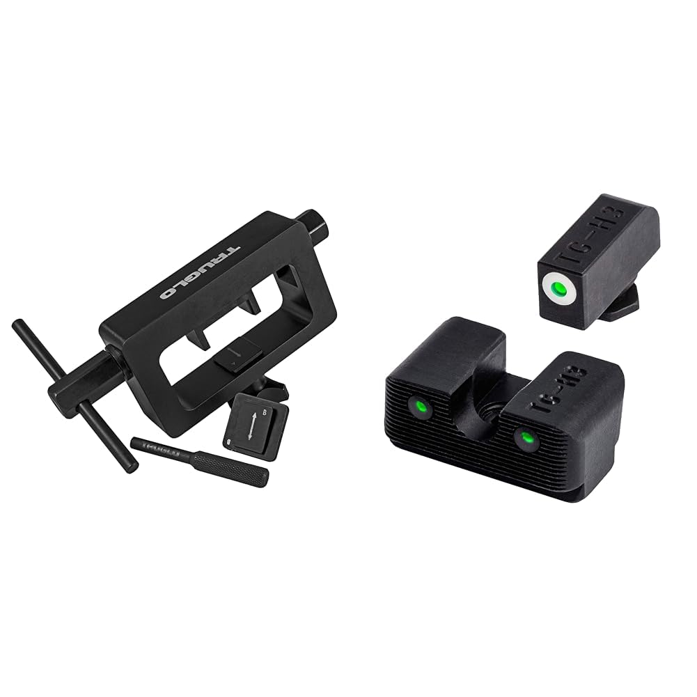 TRUGLO Glock Sight Installation Tool and Tritium Pro Compact Glow Front Rear Night Sight Set for Glock Handguns Image
