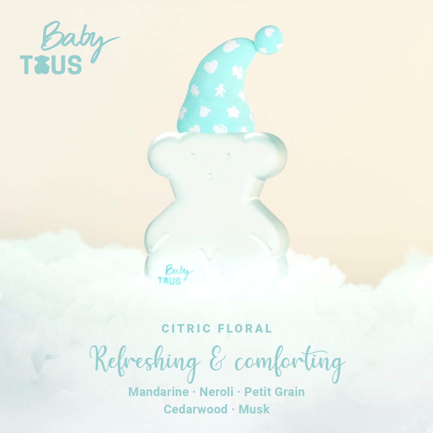 TOUS Baby Cologne for Boys and Girls. Fresh, Powdery Perfume, Gentle Scent for Babies & Toddlers. Ideal Baby Gift, 3.4 Fl Oz