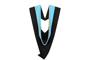 Cappe Diem Master's Graduation Hood LIGHT BLUE: Master of Education M.Ed. (Various College Colors)