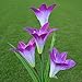 Solar Flower Light Foutou LED Lantern Decorative Outdoor Lawn Garden Lamp (4 Heads Lily(Multicolor))