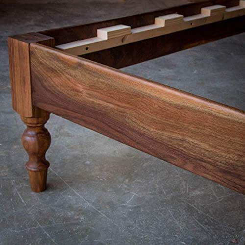 "Libby" Turned Leg Solid American Hardwood Platform Bed Frame in Walnut Twin