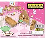 3-D Wooden Puzzle - Dollhouse Furniture - Bathroom Set -Affordable Gift for your Little One! Item #DCHI-WPZ-P035