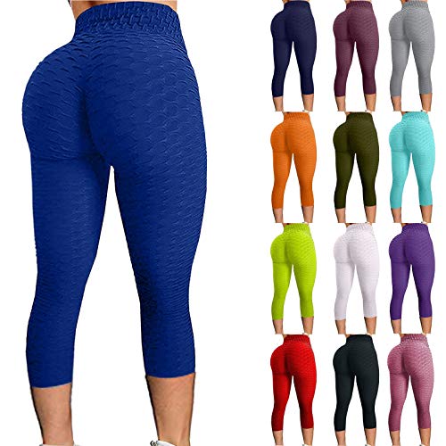 Womens Bubble Hip Butt Lifting Female High Waist Yoga Pants Anti