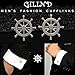 Gilind 2 Pairs Mens Cufflinks Nautical Anchor Ship Wheel Unique Wedding Business Shirt Cuff Links Mix Design Set Mens Jewelry Gift Box