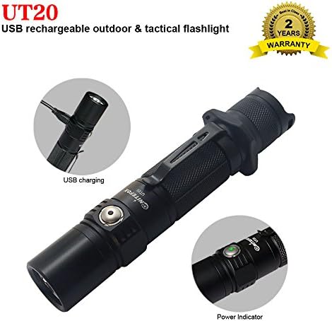 Super Bright Magnetic USB Rechargeable Flashlight 2000 High Lumens Outdoor Tactical Flashlight, High Power Light Water Proof Portable Torch for Outdoor Camping Hiking Hunting Climbing Expedition