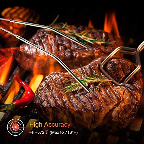 Yoocylii Digital Meat Thermometer Instant Read with Dual Probe for Smoker Digital Thermometer BBQ, Grill Cooking Remote Digital Food Thermometer and Probe, 330 Feet Range - Thumbnail 5