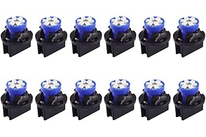 BlyilyB 12-Pack Blue T10 194 168 With Twist Lock Socket PC194 PC195 PC161 PC158 Dash Instrument LED Light Bulbs Bright Panel 