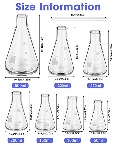 Beuta Erlenmeyer Da 500ml - Vetro Borosilicato, Bocca Stretta - Per Laboratorio - Foto 5