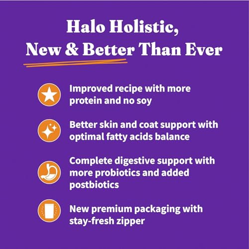 HALO HOLISTIC PUPPY FOOD, CAGE FREE CHICKEN & BROWN RICE RECIPE, HEALTHY GRAINS DRY DOG FOOD, COMPLETE DIGESTIVE HEALTH, 3.5 LB BAG