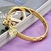 OPK Jewelry Fashion Gold Plated Children's Bangle Heart and Bell Pendant Cuff Bracelets (gold bracelet for baby)